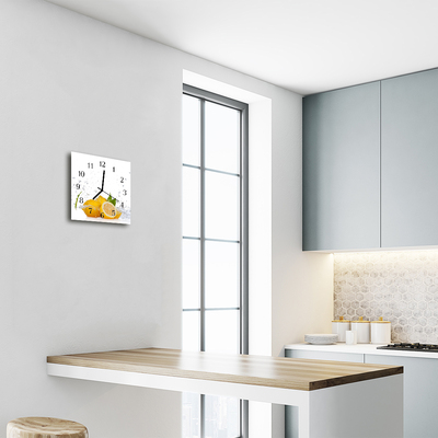 Horloge murale en verre Citrons