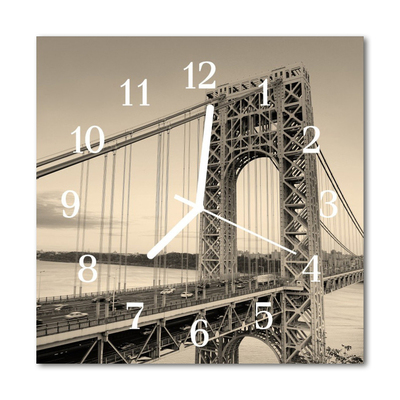 Horloge murale en verre Golden gate