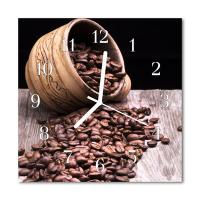 Horloge murale en verre Café en grains