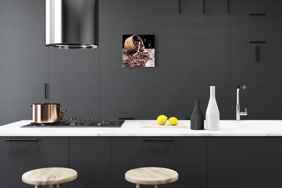 Horloge murale en verre Café en grains