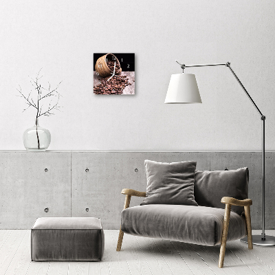 Horloge murale en verre Café en grains