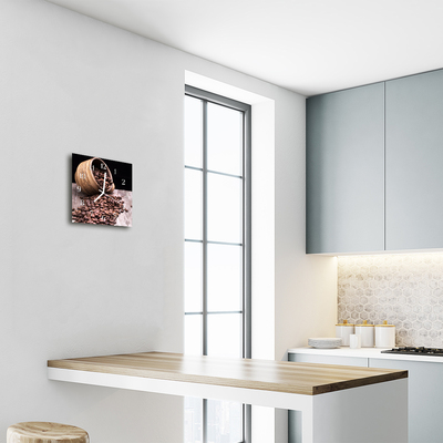 Horloge murale en verre Café en grains
