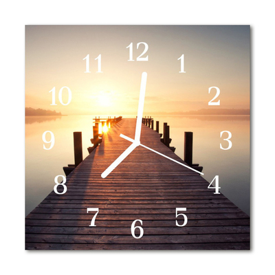 Horloge murale en verre Pont du lac