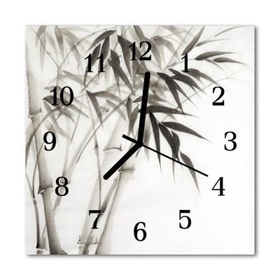 Horloge murale en verre Bambou