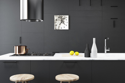 Horloge murale en verre Bambou