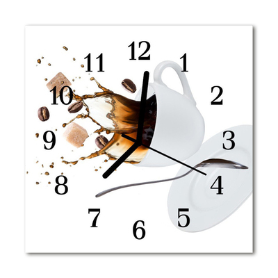 Horloge murale en verre Tasse