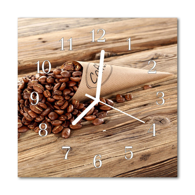 Horloge murale en verre Café en grains