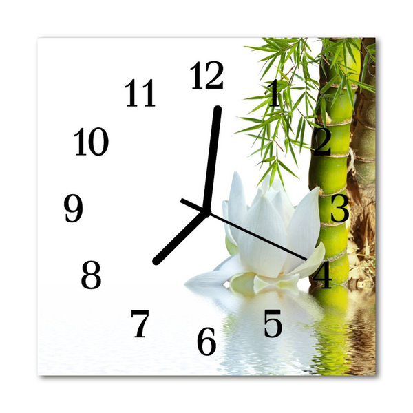 Horloge murale en verre Bambou