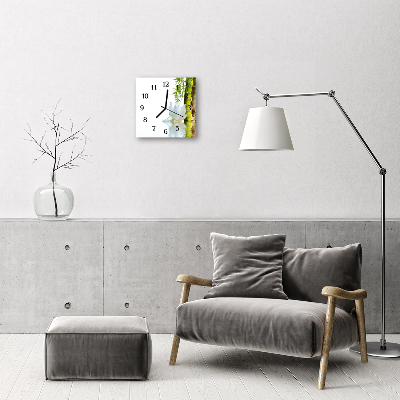 Horloge murale en verre Bambou