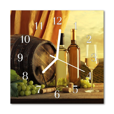 Horloge murale en verre Tonneau de vin