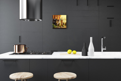 Horloge murale en verre Tonneau de vin
