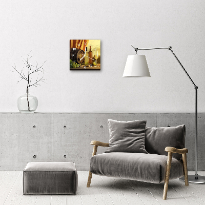 Horloge murale en verre Tonneau de vin