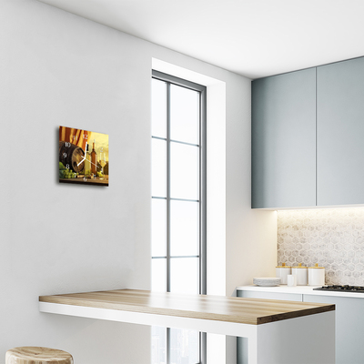 Horloge murale en verre Tonneau de vin