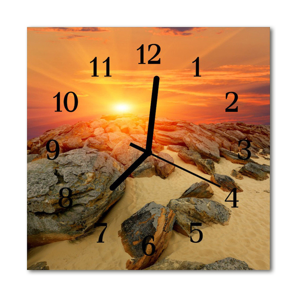 Horloge murale en verre Coucher du soleil