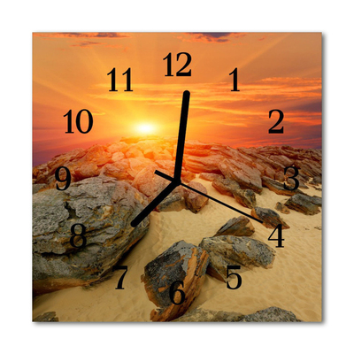 Horloge murale en verre Coucher du soleil