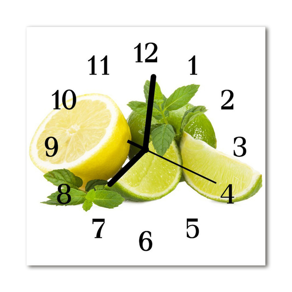 Horloge murale en verre Menthe citron