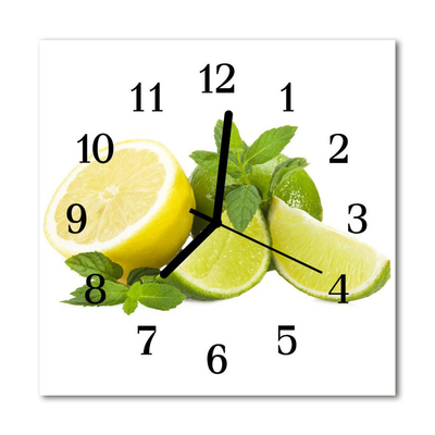 Horloge murale en verre Menthe citron