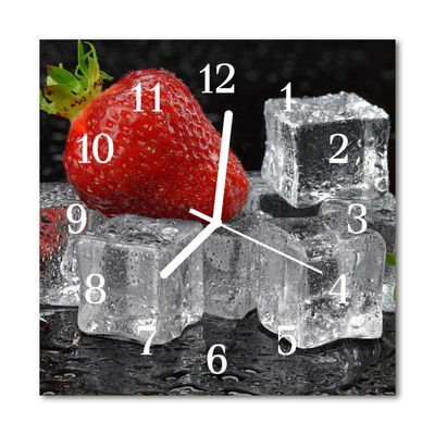 Horloge murale en verre Crème glacée à la fraise