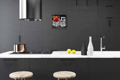 Horloge murale en verre Crème glacée à la fraise