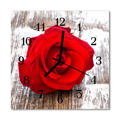 Horloge murale en verre Rose