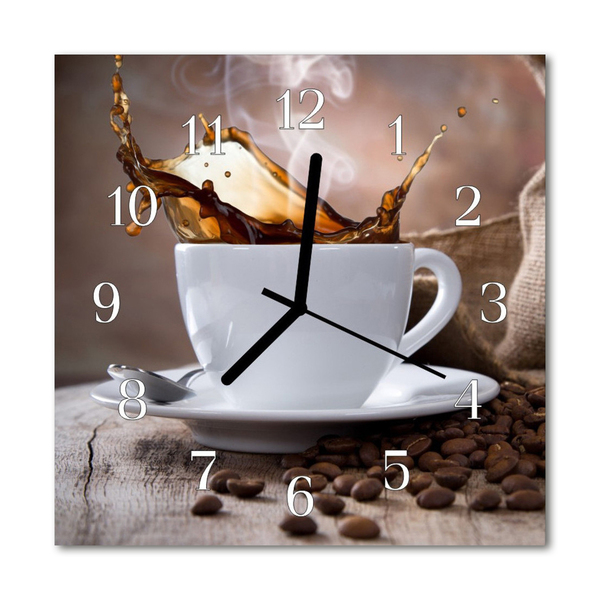 Horloge murale en verre Café