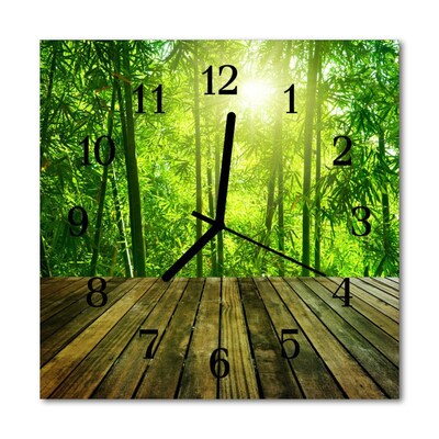 Horloge murale en verre Bambou