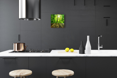 Horloge murale en verre Bambou