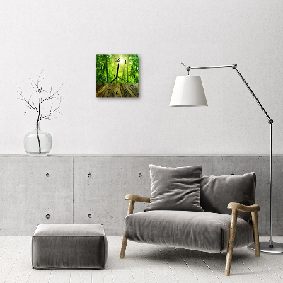 Horloge murale en verre Bambou