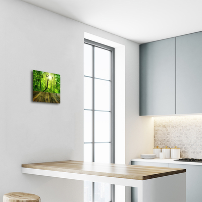 Horloge murale en verre Bambou