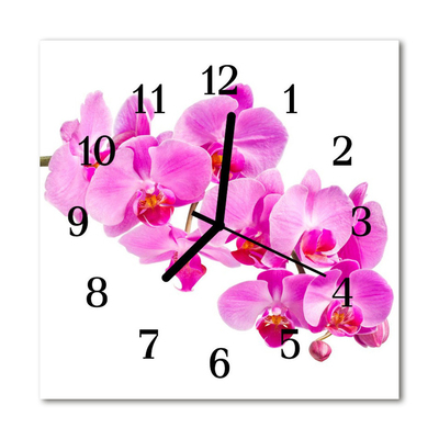 Horloge murale en verre Orchidée