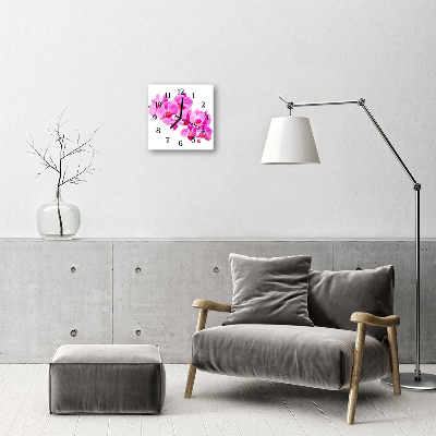 Horloge murale en verre Orchidée