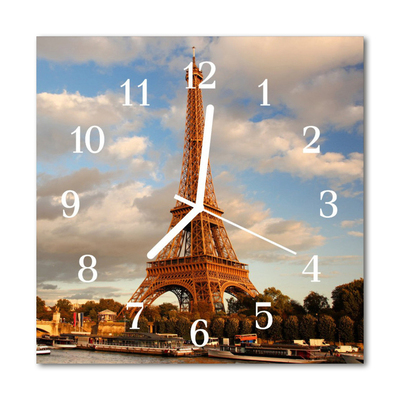 Horloge murale en verre Paris
