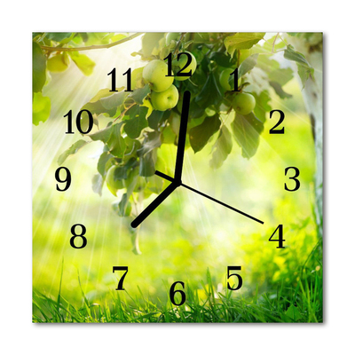 Horloge murale en verre Pommier