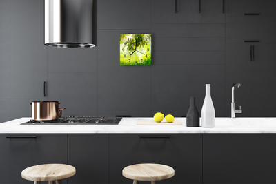 Horloge murale en verre Pommier