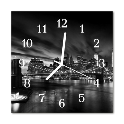 Horloge murale en verre Ville