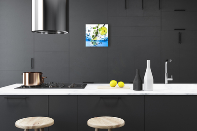 Horloge murale en verre Menthe citron vert