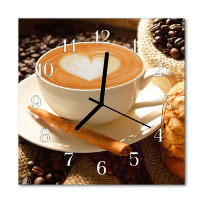 Horloge murale en verre Coeur de café