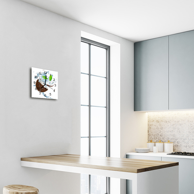 Horloge murale en verre Noix de coco