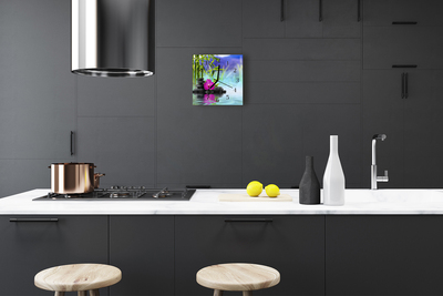 Horloge murale en verre Spa orchid