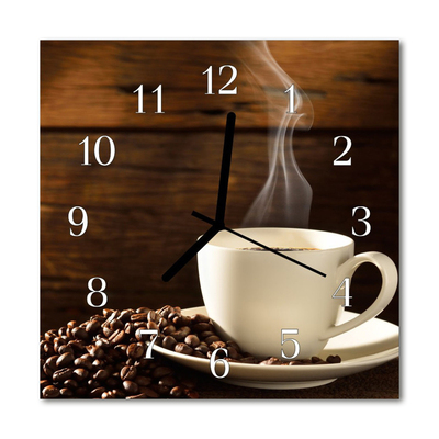 Horloge murale en verre Café