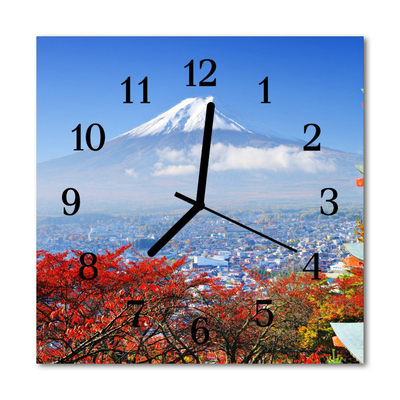 Horloge murale en verre Montagne