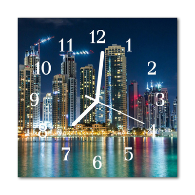 Horloge murale en verre Nuit de la ville