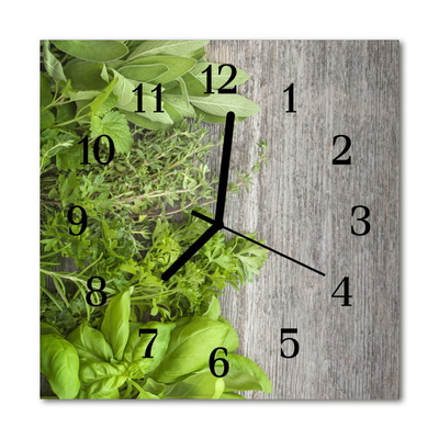 Horloge murale en verre Herbes