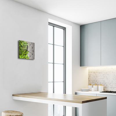Horloge murale en verre Herbes