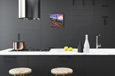 Horloge murale en verre Campagne