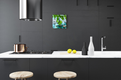 Horloge murale en verre Feuilles