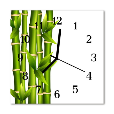 Horloge murale en verre Bambou