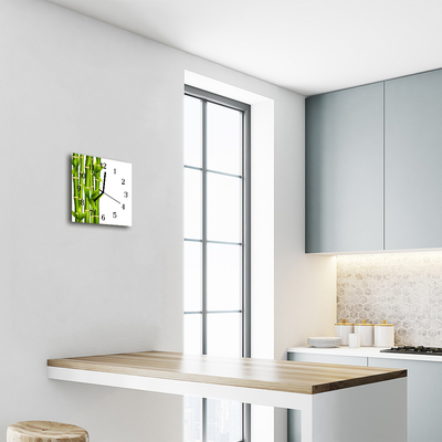 Horloge murale en verre Bambou