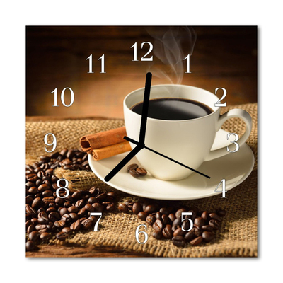 Horloge murale en verre Café