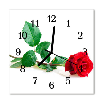 Horloge murale en verre Rose